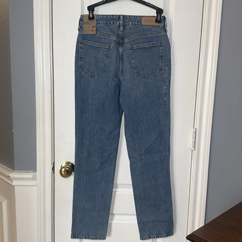 Pacsun stretch mom jean high rise straight leg size‎ 25 color blue